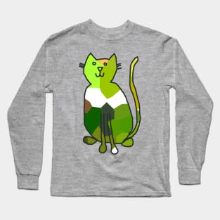 Green Crystal Cat Long Sleeve T-Shirt